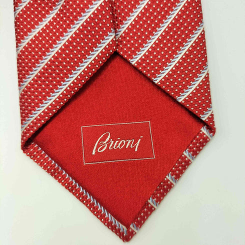 ブリオーニ BRIONI イタリア製 HAND MADE ストライプ 総柄 トラッド シルク ネクタイ メンズ